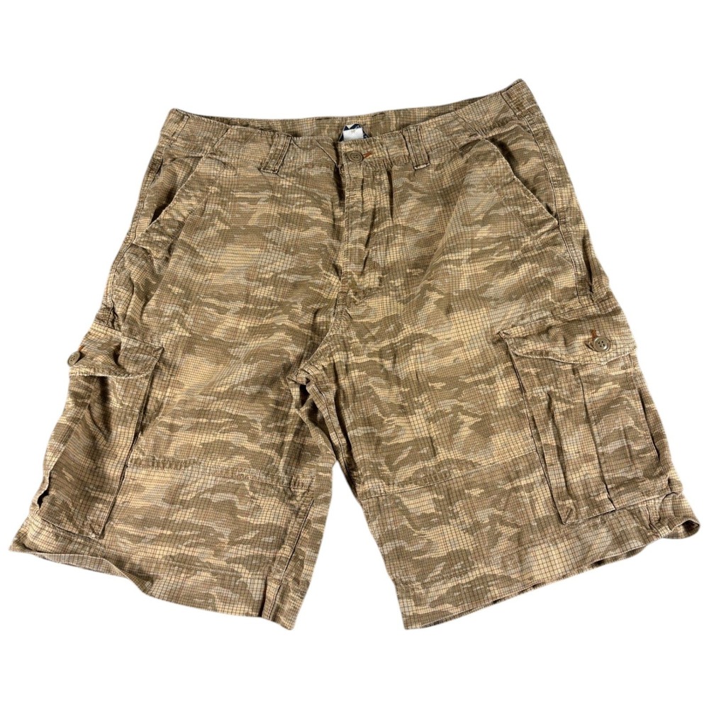 Lucky Brand Cargo Shorts Mens 36 Tan Camo Vintage Relaxed Workwear Heritage